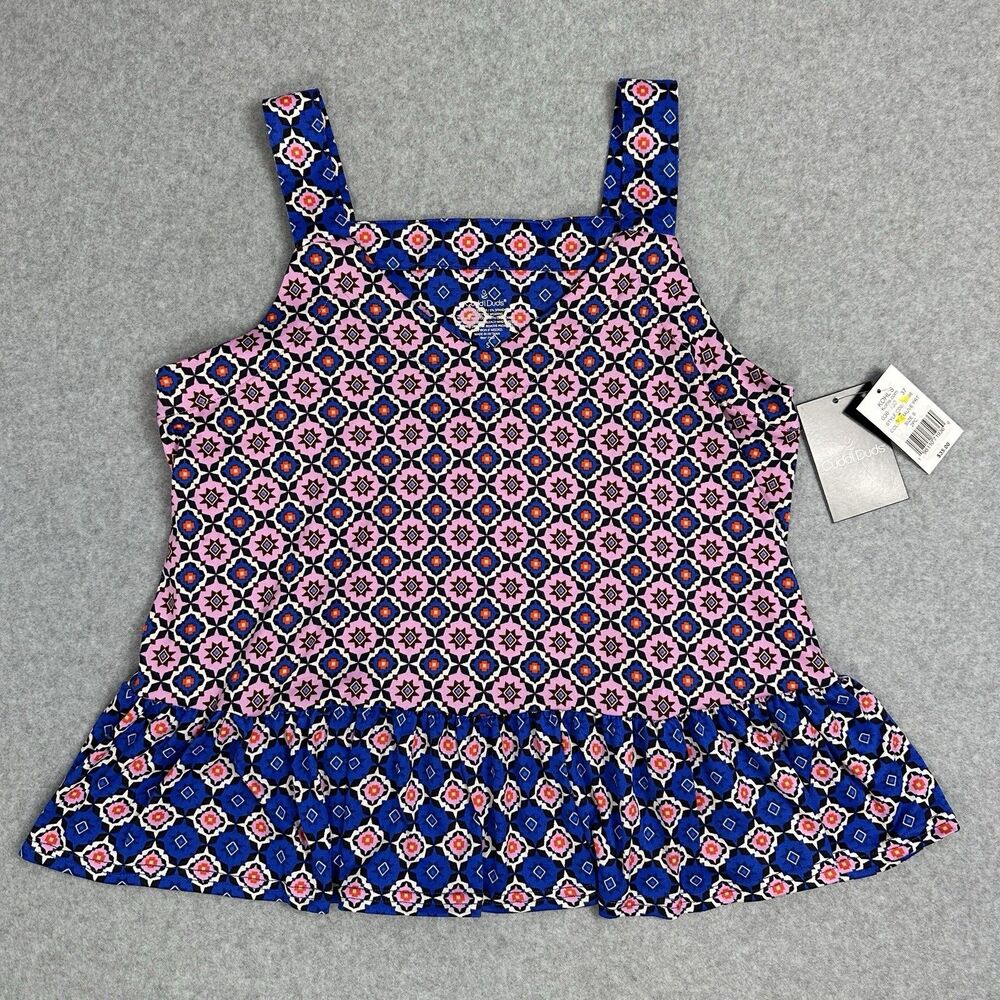 New Cuddl Duds Women’s Small Floral Purple Blue Multi Color Sleepwear Top